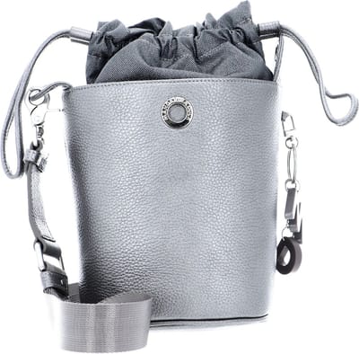 MANDARINA DUCK Leren Schoudertas Mellow Lux Bucket Lead Grijs