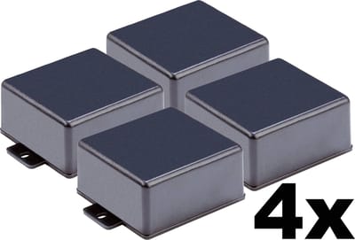 4 stuks - Strapubox C-04 Modulebehuizing 68 x 61 x 28 mm – ABS Kunststof – Zwart