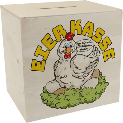 Houten Spaarpot Kip met Eieren - Grappige Spaarpot voor Geschenken