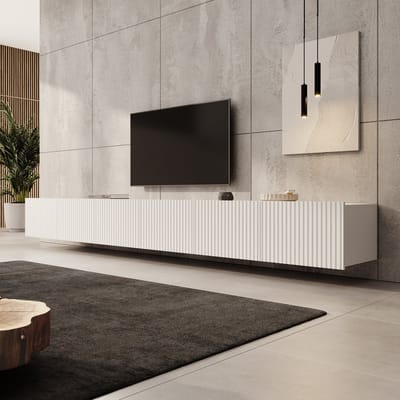 Meubella - TV-Meubel Kenderes - Wit - 300 cm