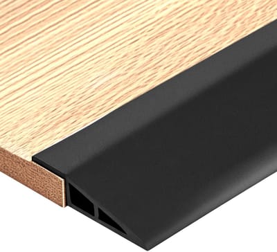 1 meter PVC rubberen rolstoelhelling, zelfklevende drempelhelling, flexibele overgangsstrip voor deuren, tegels en trappen (Zwart, 1 cm hoogte)