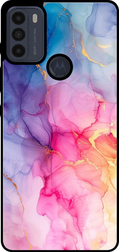 Smartphonica Telefoonhoesje Geschikt voor Motorola Moto G50 met marmer opdruk - TPU backcover case marble design - Regenboog geschikt voor Motorola Moto G50