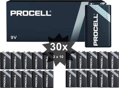 PROCELL 9V Alkaline E-Block / 6LP3146 - 30 Stuks (3 pakjes a 10st) -