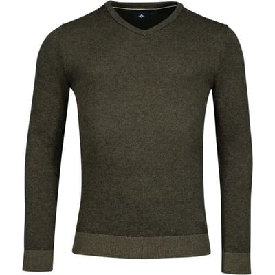Baileys Trui V-Neck Pullover Plated Knit Taupe / male