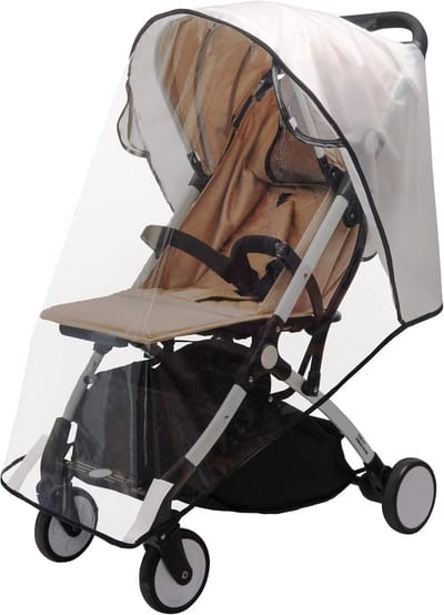 Universele regenhoes voor kinderwagens, ademend, winddicht en warm, beschermt uw baby effectief tegen slecht weer, geschikt voor kinderwagens, kinderauto's en bolderkarren.