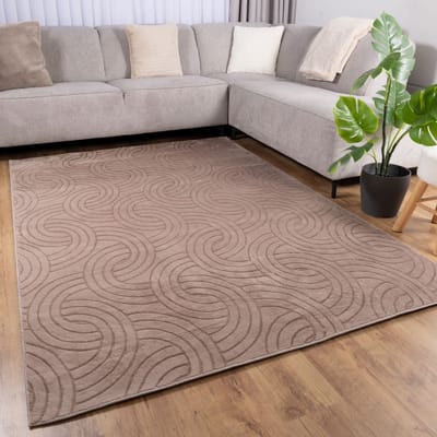 Taupe Tapijt Wasbaar Laagpolig Vloerkleed met Anti Slip Koho Japandi Stijl Wasbaar op 30° - 70x300cm- Modern - Woonkamer - Salon - Slaapkamer - Eetkamer