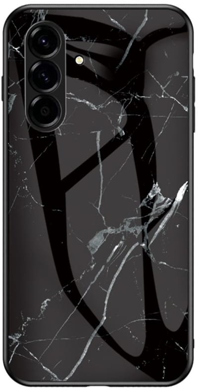 Coverup Hoesje - Geschikt voor Samsung Galaxy A57 Hoesje - Coverup Marble Glass Back Cover - Zwart