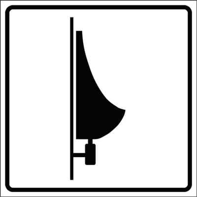 Urinoir bordje, kunststof 100 x 100 mm