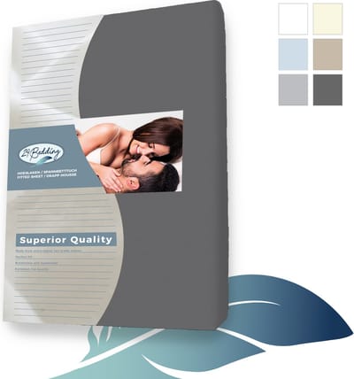 24-Bedding - Hoeslaken - Dubbel Jersey - 100% katoen - 100x210 cm - 30 cm - donker Grijs - Extra zware kwaliteit 200 gr/m2