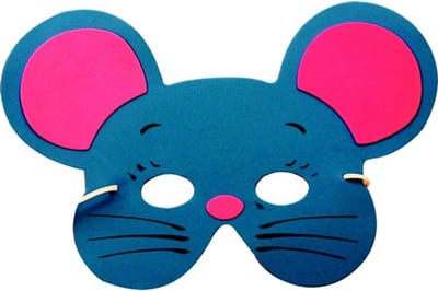 PARTYPRO Muizen masker - Blauw muizenmasker voor kinderen - Hard schuim