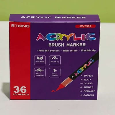 Direct-liquid acrylmarkers - 36 kleuren - verbeterde zachte punt - voor tekenen en kunst - basisverpakking