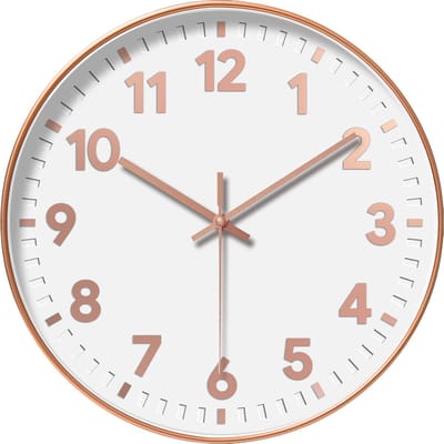 YONO Wandklok Modern - Stille Klok - 30 cm - Rose Gold