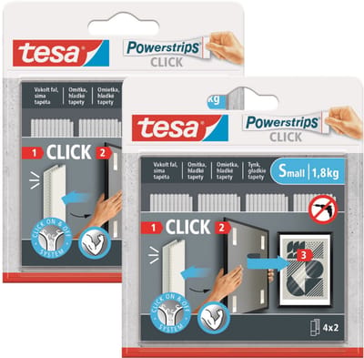 Tesa Powerstrips Click - Zelfklevende Klittenband - 4 Paar - Maat S