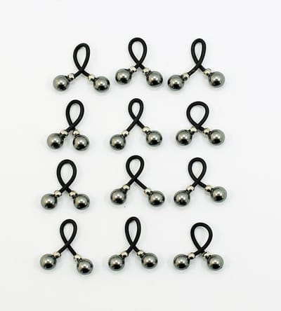 Haar binders met Swarovski Parels donker grijs