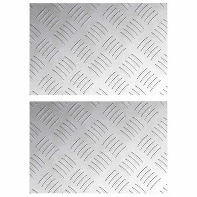 vidaXL - Trapmatten - 2 - st - 30 - x - 20 - cm - Zilver - Aluminium - Rechthoekig