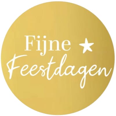 Fako Bijoux - 30x Sticker Fijne Feestdagen - Goudfolie - Sluitsticker - Sluitzegel - Feeststicker Presentje - Enveloppe - Cadeau - Gift - Cadeauzakje - Traktatie - Leuk inpakken - Sticker - 50mm - 30 Stuks