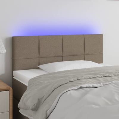 vidaXL - Hoofdbord - LED - 90x5x78/88 - cm - stof - taupe