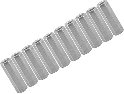 Dailygoods- Bevestigingsmiddelen M8 - Zeskantmoeren - Verzinkt Koolstofstaal - Hoge Sterkte - Afstandhouder - 10 Stuks - Moeren