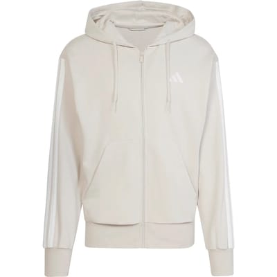 Adidas Essentials 3 Stripes French Terry Sweatshirt Met Rits Beige S / Regular Man