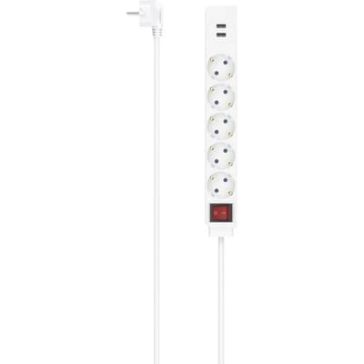 Hama Stekkerdoos met schakelaar - 5-voudig - 1,4m kabel - Wit