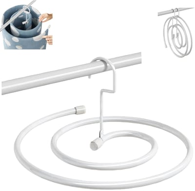Spiraal droogrek voor kleding - Droogrek voor lakens - Ophangbaar droogrek voor kleding - Diameter 41,8 cm - Totale spiraallengte 2,2 m - Opvouwbaar - Geschikt voor het drogen van dekbedden, lakens en gordijnen - Wit