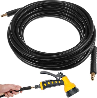 Hogedruk Reiniger Slang - Verlengslang Waterpomp - Auto Reinigen - Weerbestendig Rubber - 10 meter - Zwart