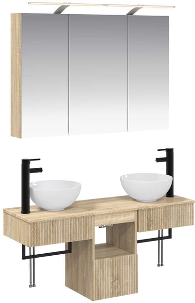 vidaXL - Badkamerkast - set - 4 - st - Sonoma - Eiken - Bewerkt - hout