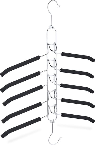 ruimtebesparende kledinghanger - 5 gepolsterde hangers - antislip - horizontaal - verticaal