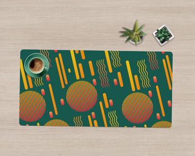 Coloray Bureau Onderlegger - Retro zonsondergang Bureau Onderlegger Groot - 90 cm x 45 cm - Veelkleurig Bureau Onderlegger - Bureau Onderlegger XXL - Computer Mat - Bureau Pad - Bureau Mat