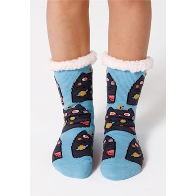 "Space Cat" Sherpa sokken