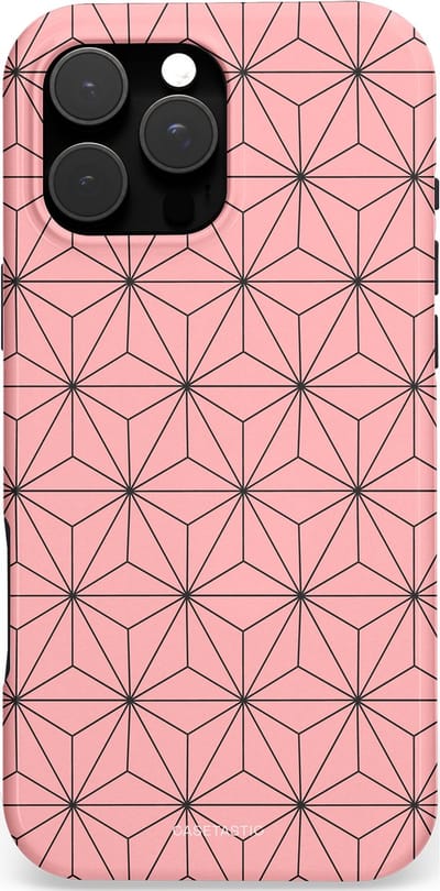Casetastic hoesje geschikt voor Apple iPhone 16 Pro Max - MagSafe - Dubbellaagse bescherming - Roze Zwarte Fashion Paris Patroon - Fashion Case - Lichtroze