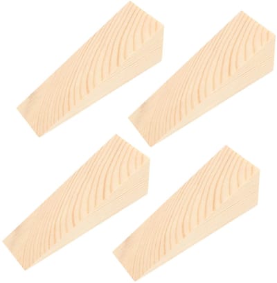 Dailygoody - Houten Deurstoppers - Antislip Deurwiggen - 4 Stuks - Beukenhout - Vloerbescherming - Geschikt voor elke vloer - Natuurlijke kleur