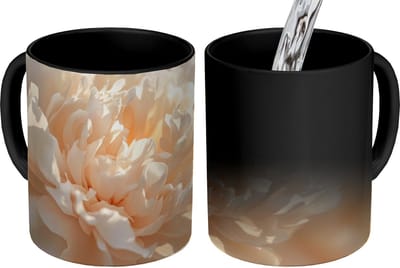 Magische Mok - Foto op Warmte Mokken - Koffiemok - Close up - Pioenroos - Lichtroze - Magic Mok - Beker - 350 ML - Theemok