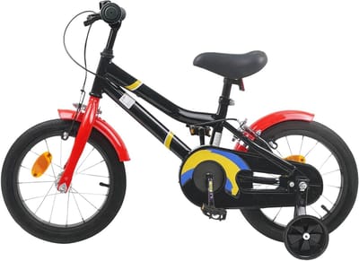 Kinderfiets - Jongensfiets Meisjesfiets - Leren Fietsen - Stevig Stalen Frame - 14 Inch - Zwart Rood