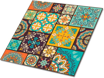 Tulup PVC Tegels - Mozaïek Vinyl Tegels - 30 cm x 30 cm - Veelkleurig Zelfklevende Vinyl Tegels - Verpakking van 9 stuks - Wand PVC Tegels - Mozaïek Plaktegels - Vinyl Wandtegels - Plaktegels keuken en Badkamer