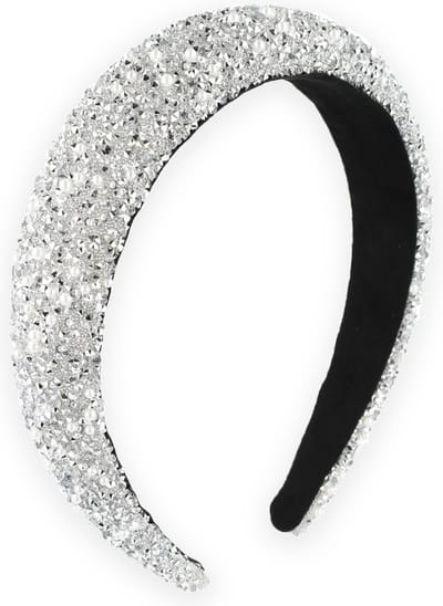 Lajetti Glitter Haarband Dames Zilver Breed