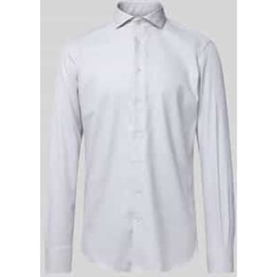 Profuomo slim fit heren overhemd - dobby - beige - Strijkvrij - Boordmaat: 43