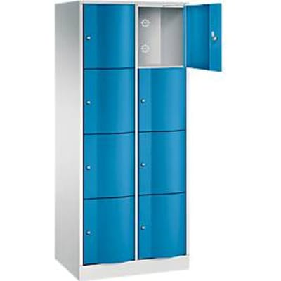 C+P Resisto lockerkast, 2 vakken, 8 vakken, B 772 x D 540 x H 1950 mm, lichtgrijs/lichtblauw