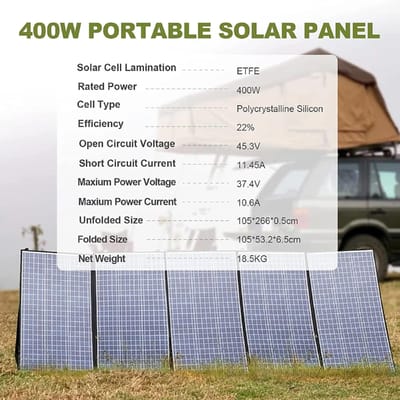 ALLPOWERS Opvouwbaar zonnepaneel 400W / 200W / 140W / 100W / 60W met zonne-energie-output voor energiecentrale, zonnegenerator, voor PRV, thuisgebruik