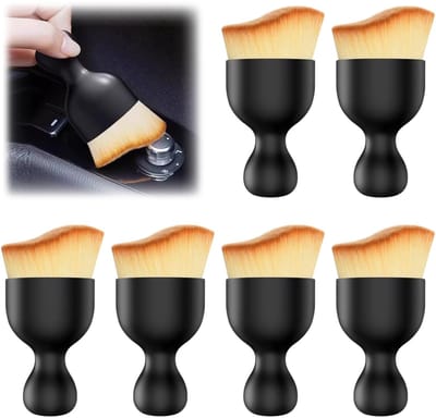 Dailygoods- Stofborstel Hoge Kwaliteit - 6 Stuks - Zacht - Geen Kras - Auto Interieur - Voor Dashboard/Luchtventilatie - Autoreinigingsborstel