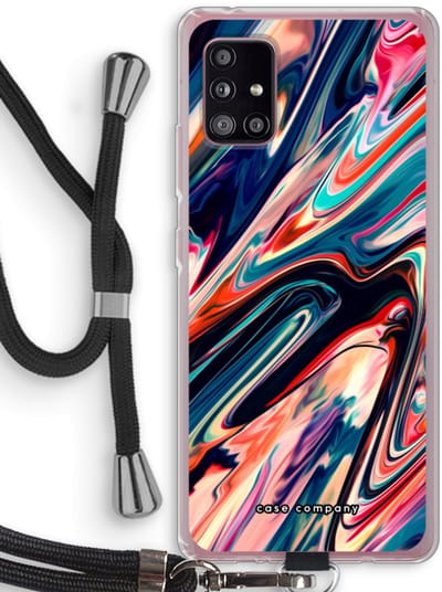 Case Company® - Hoesje met koord geschikt voor Samsung Galaxy A51 5G hoesje met Koord - Quantum Being - Telefoonhoesje met Zwart Koord - Bescherming aan alle Kanten en Over de Schermrand