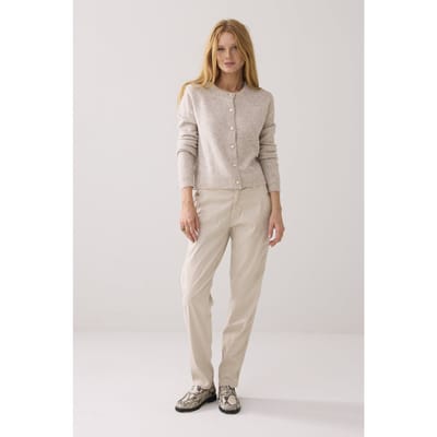 Summum Woman Tapered Silk Stretch Sateen Ash Maat: 38 | Cargobroeken Outlet | Dames | Beige