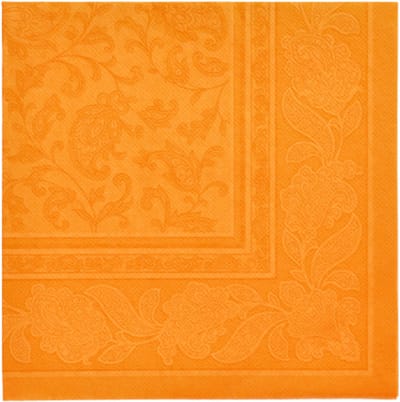 8x 20 Servetten ROYAL Collection 1/4 vouw 40 cm x 40 cm oranje Ornaments