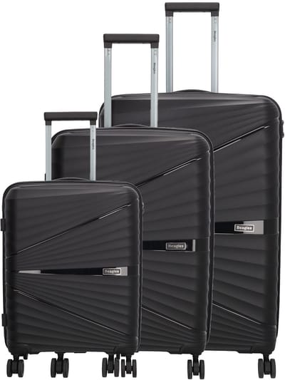 Beagles Travel Kofferset - 3-delig - Hardschalig - TSA-slot - Expandable - Zwenkwielen - Reisset - Zwart