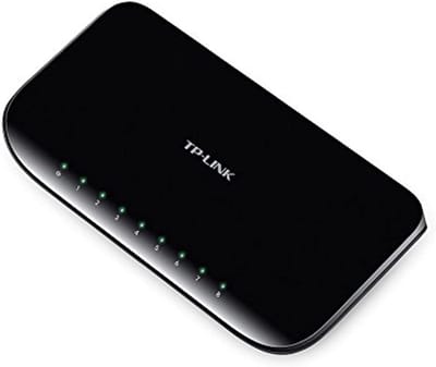Netwerk Switch - Gigabit Hub - Internet Verbinding - Energiebesparend - 8 Poorten - Zwart