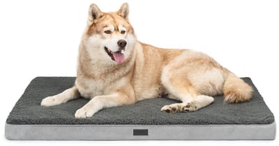 lionto orthopedisch hondenbed, afneembare wasbare hoes 112x81x8 cm grijs