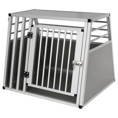 Hondenbench - Transportbox - Auto - Zilver - 65x65x80cm