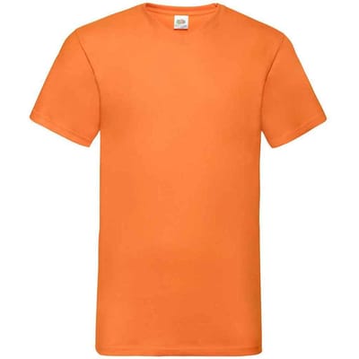 Fruit of the Loom Heren Valueweight V Neck T-shirt (Oranje)