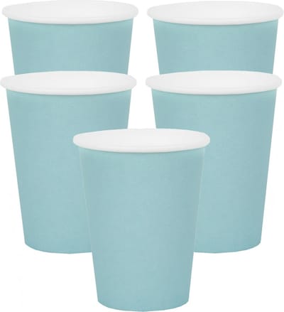 Santex feest/verjaardag bekertjes - 20x stuks - karton - lichtblauw - 270 ml