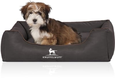 Knuffelwuff Hondenbed Scottsdale van kunstleer M-L 85 x 63cm zwart